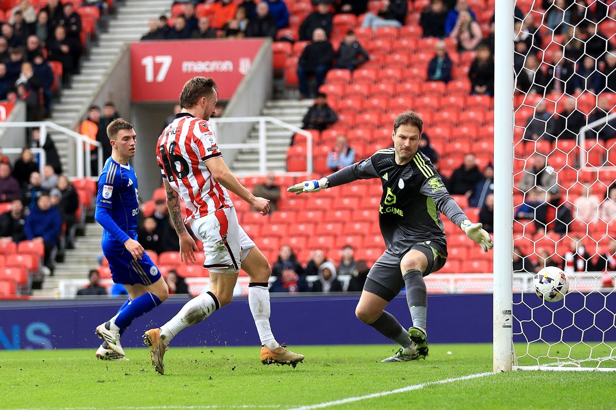 Ben Wilmot of Stoke City scores his team's second goal during the Sky Bet Championship match between Stoke City and Leicester City
