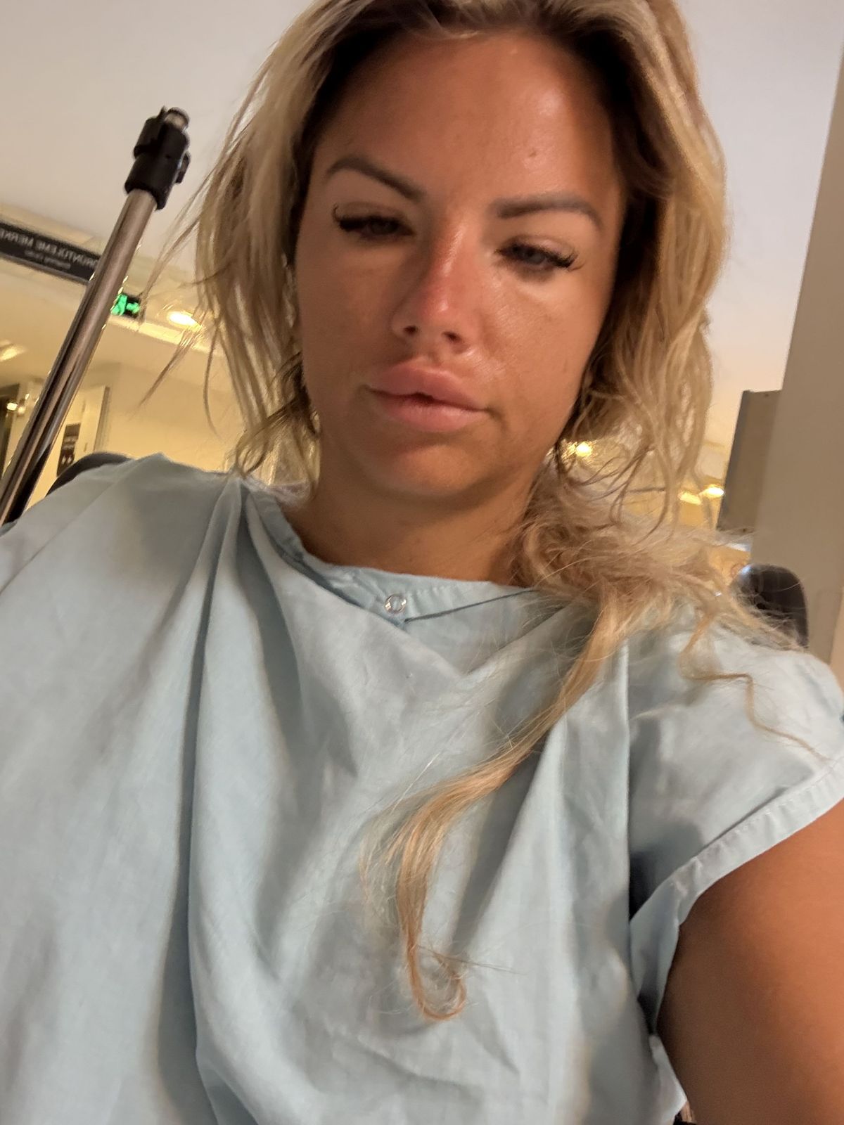 Justine in hospital with sepsis