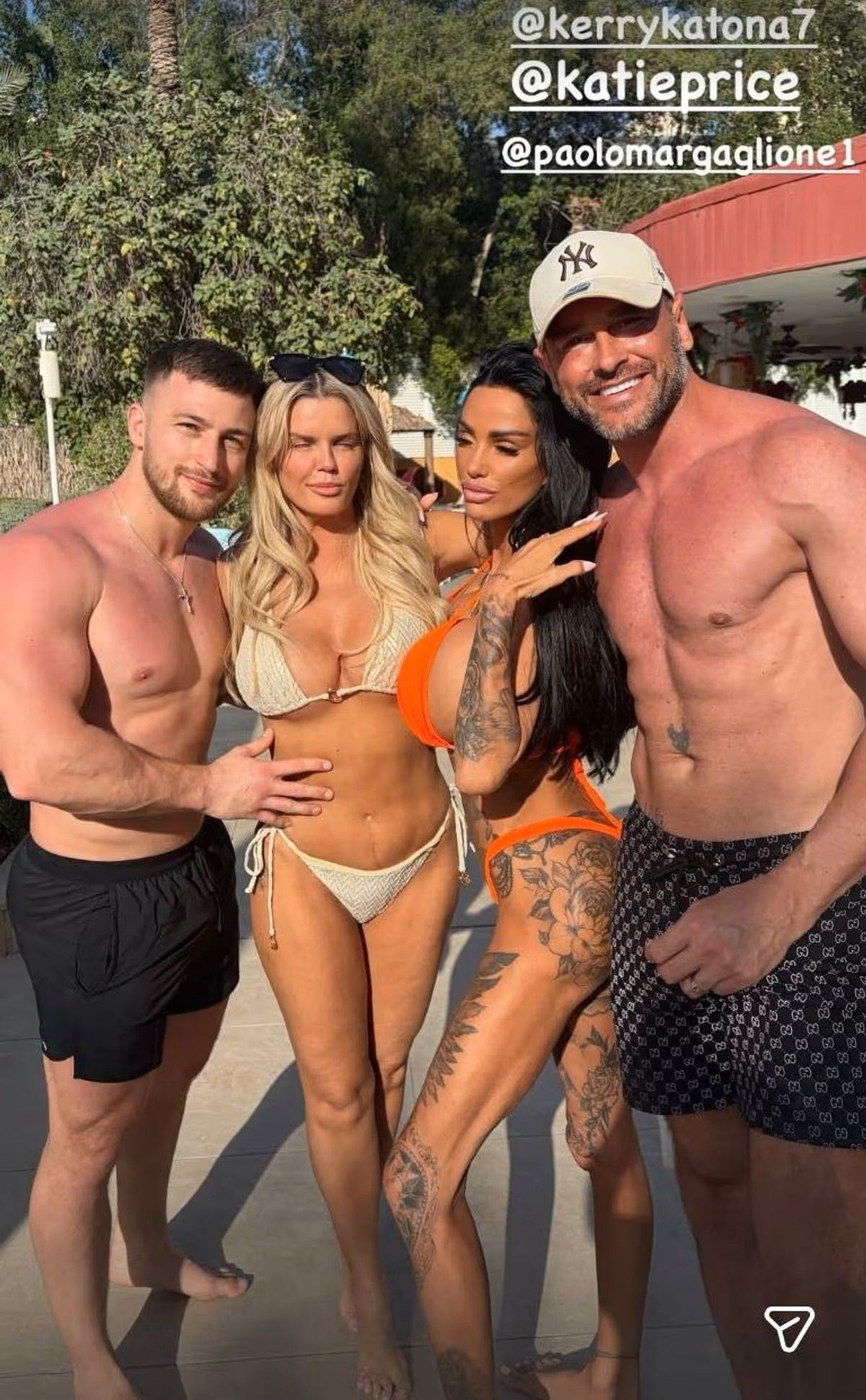 Kerry and partner Paolo with Katie and Lee in Dubai.