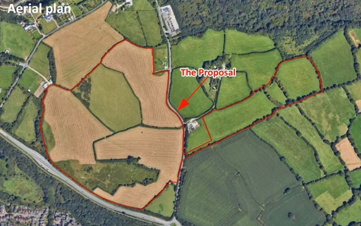 The land near St Austell where the solar farm has been mooted