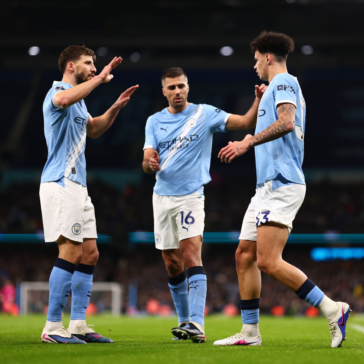 Nico O'Reilly, Ruben Dias and Rodri