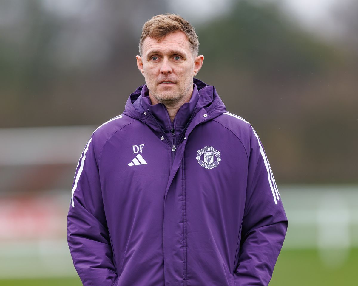 Darren Fletcher watching Manchester United's Under-18s