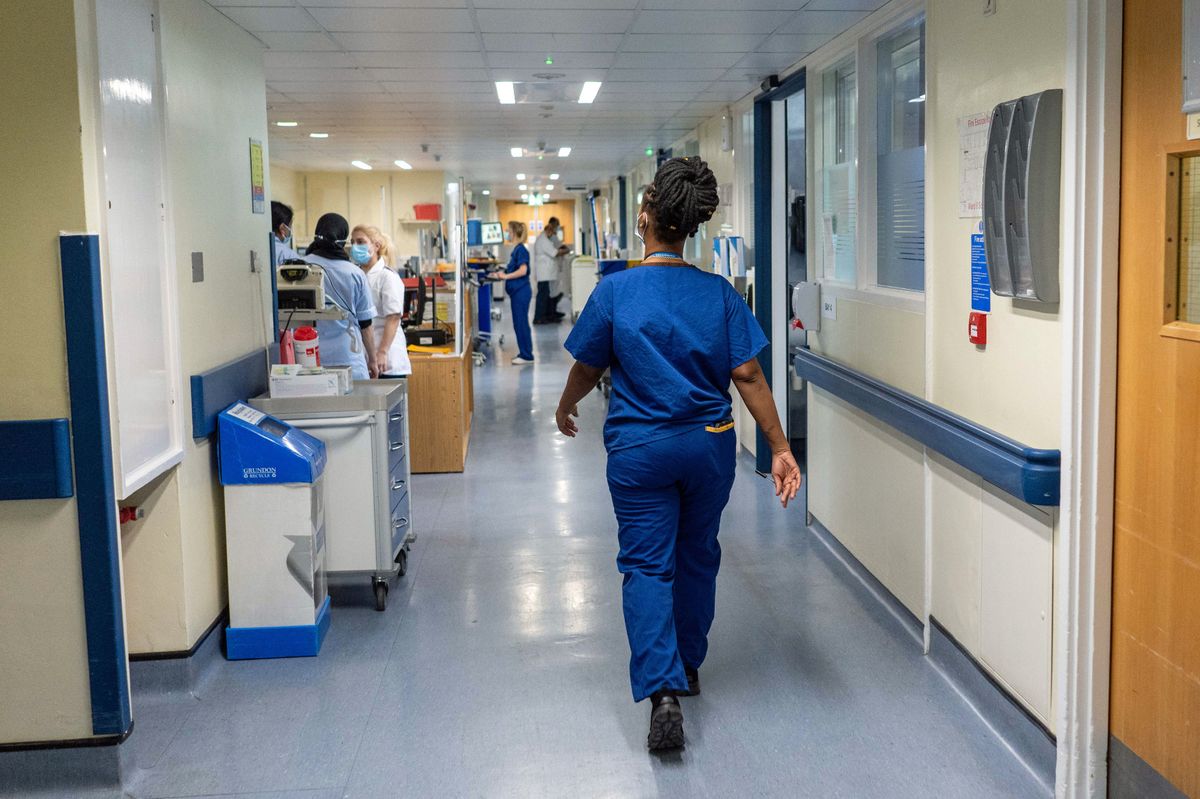 A general view of a nurse on a NHS hospital ward