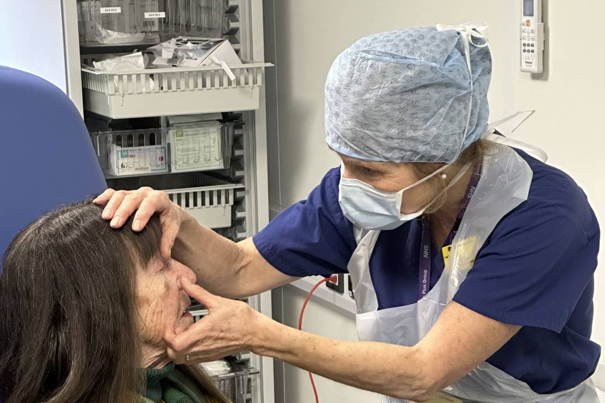 Patient receiving treatment at the new Mendip Unit at the Practice Plus Group Hospital in Shepton Mallet. CREDIT: Practice Plus Group. Free to use for all BBC wire partners.