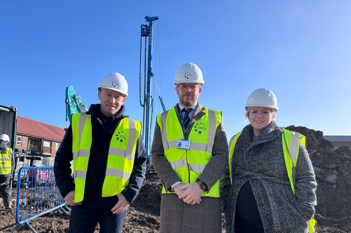  Daren Coates, Project Manager, MTX Contracts, 
Maria Hunt, Senior Project Manager, Mid and South Essex NHS Foundation Trust and James Currell, Acting Divisional Director, Clinical and Support Services Division, Mid and South Essex NHS Foundation Trust at Site of new Pitsea Community Diagnostic Centre