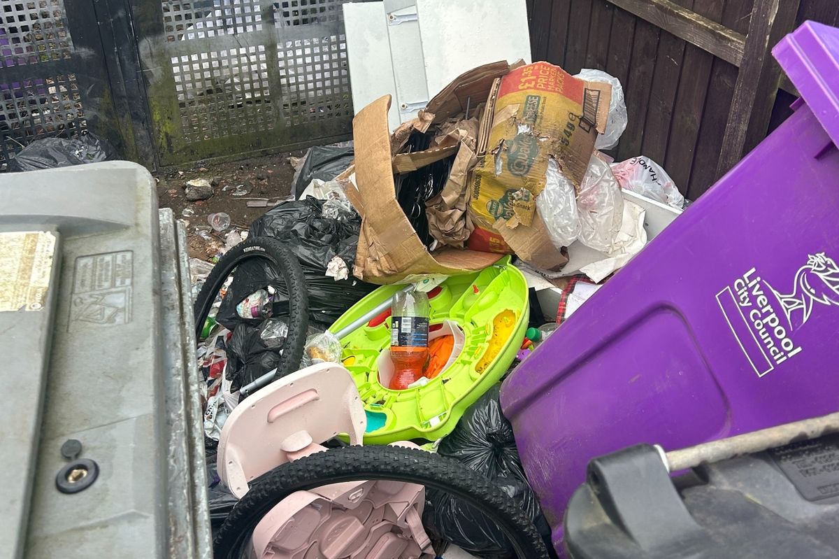 The cascading rubbish next to Mr Cooper's home