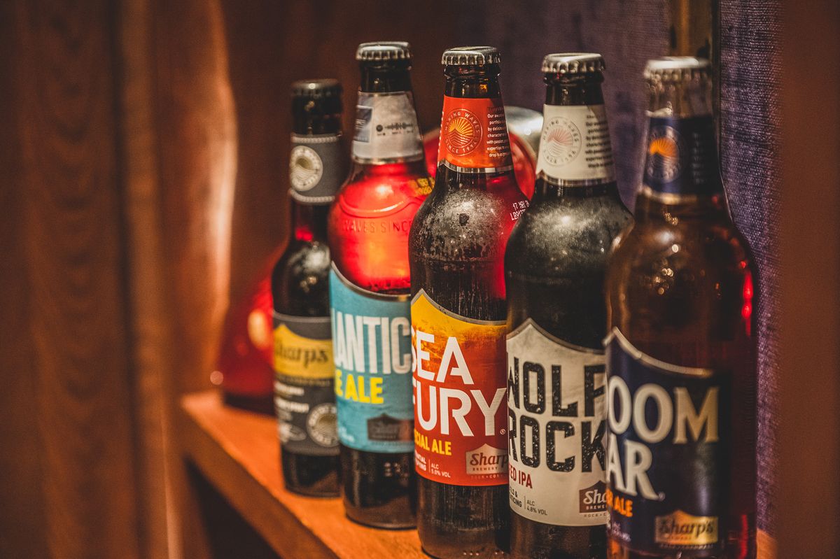 A line up of some of Sharp Brewery's beers 