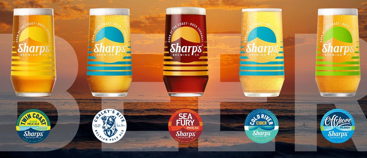 Some of the beers produced by Sharp's Brewery in Cornwall 