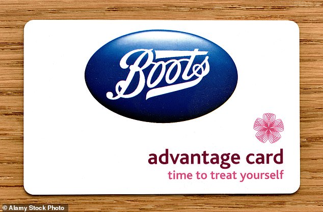 Now experts at Imperial College London are working with Tesco and Boots to see whether data from their Clubcard and Advantage programmes can save lives. Pictured: A Boots advantage card
