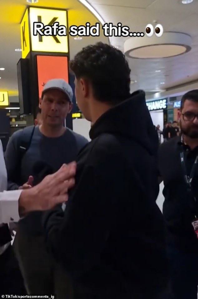 Vision has surfaced of tennis legend Rafael Nadal dealing with overzealous fan and budding content creator Adem Savran at Melbourne Airport