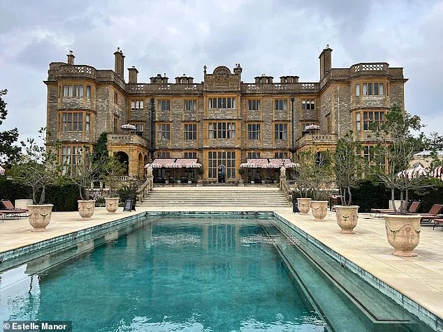 Kerr and Mewis headed to the Cotswolds region in south-central England and lived large at the Estelle Manor (pictured) in Oxfordshire, which can cost guests up to $2360 a night