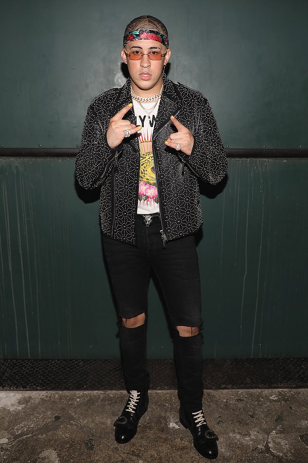 Back in 2017 there was no sign of the star's curly dark locks and he instead sported a buzzcut with various patterns shaved into his scalp (pictured in 2017)