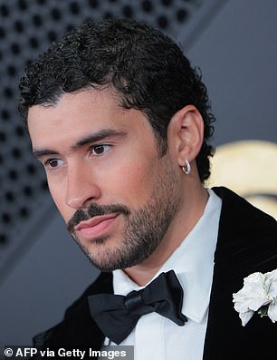 Taking to the stage at the Grammys, Bad Bunny looked the epitome of suave in his black velvet suit and perfectly manicured beard