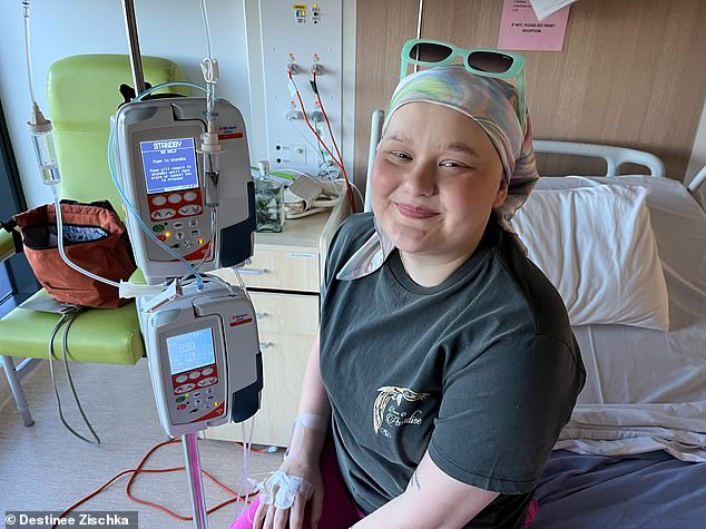 After losing her hair, Destinee said she struggled to recognise herself in the mirror, and that 'loss of identity was incredibly challenging'