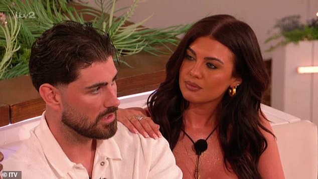 As viewers will know, Sean, Belle (pictured with Scott) and Lucinda have been involved in a messy love triangle over the past week