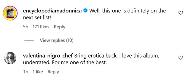 Fans wrote in the comments: 'Say what you want but Madonna will always be the queen of pop'