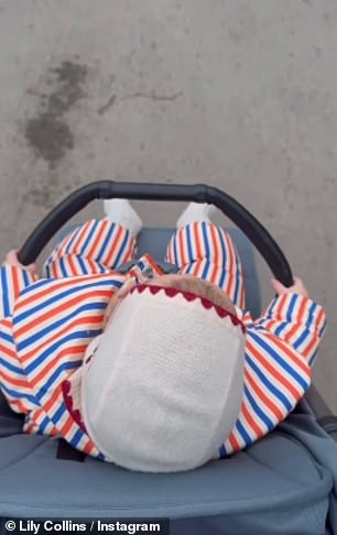 She also showed Tove being pushed in a pram as they went for a walk