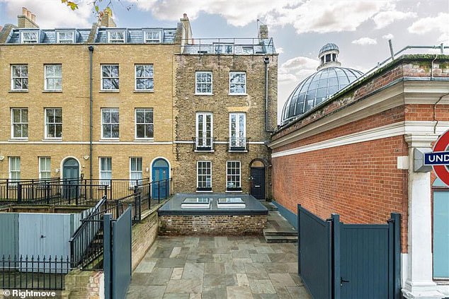 The five-bedroom property sits directly beside Kennington Tube Station in south London
