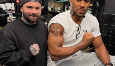Anthony Joshua has added to his tattoo collection with the names of his late friends