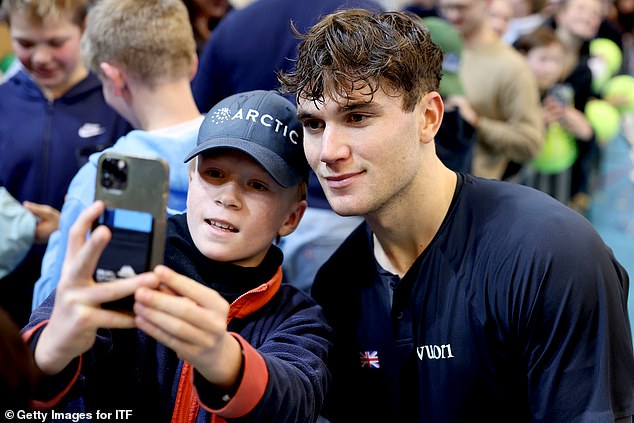 He played in the Davis Cup for Great Britain earlier this month with his usual brown crop fringe