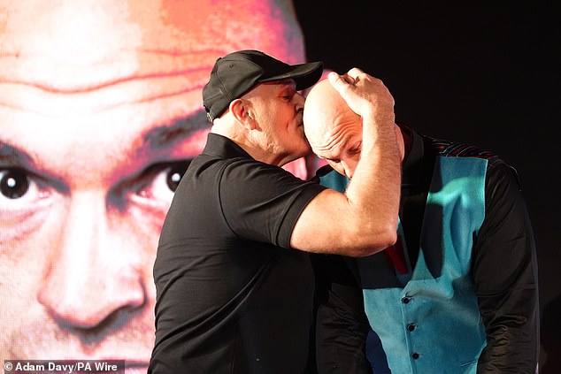 Fury Snr then left the press conference after just 10 seconds to continue the bizarre scenes