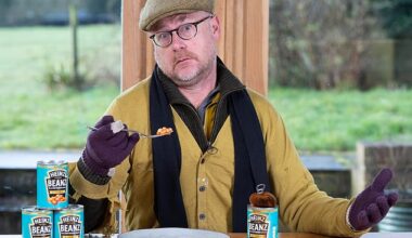 Toby went through the food cupboards to save money on his grocery bill and found several tins of baked beans