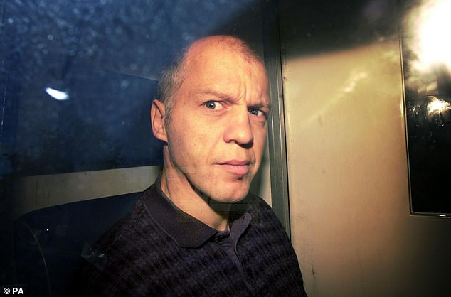 Stone's initial conviction was quashed, in 2001, only for a re-trial to be held later that year. He was again found guilty by a 10-2 majority and sentenced to 25 years in prison. Pictured: Stone leaving court in 2001