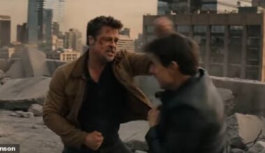 A 15-second action sequence showing Brad Pitt and Tom Cruise in a bone-crunching fist fight recently went viral online