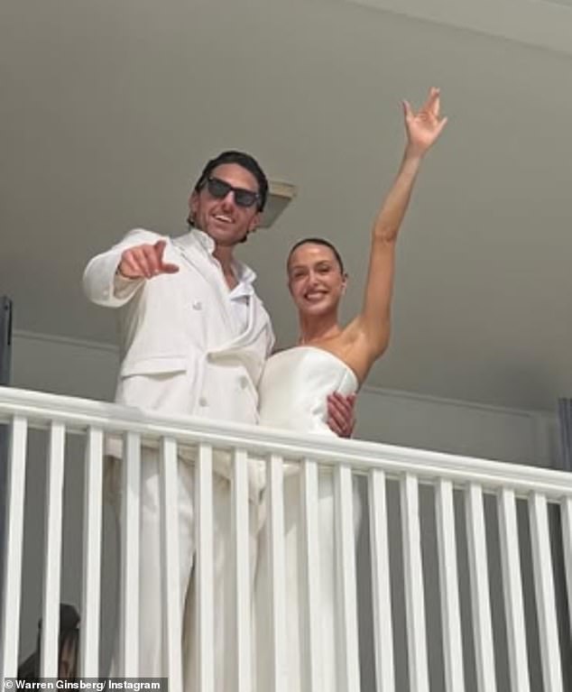 Sydney socialite Warren Ginsberg has tied the knot with his fiancée, Casey James. (Pictured)