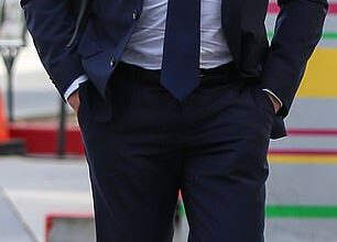 Ioan Gruffudd arriving at court on Monday