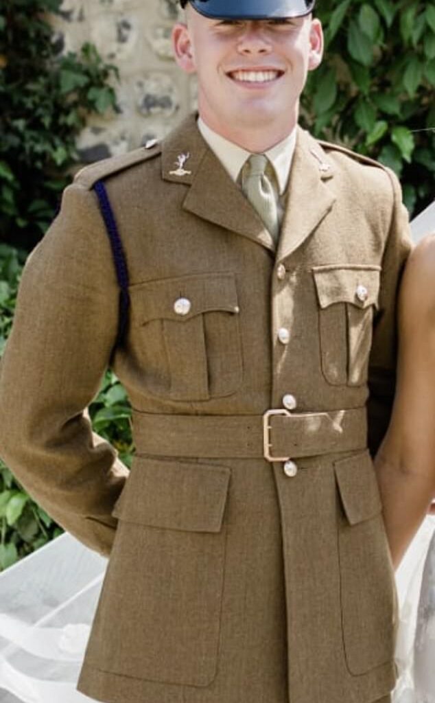 Joshua Parsons, 26, a signaller with 220 Signal Squadron based in Colerne, Wiltshire, died in the late night smash into a tree as he spoke to his on-off girlfriend Georgia Clements