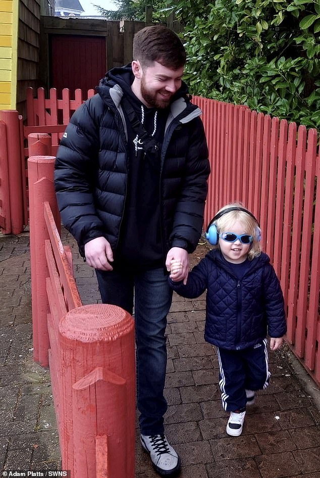 Jude is pictured with his elder brother, Adam Platts, a 25-year-old engineer
