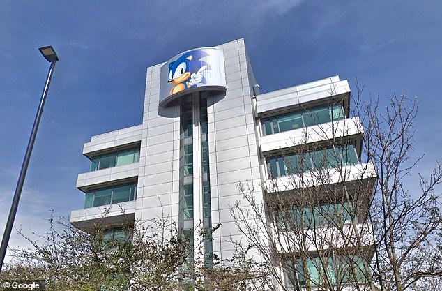 The probe came about after Sega's former offices in Brentford, West London were cleared out (pictured with mascot Sonic the Hedgehog on the side)
