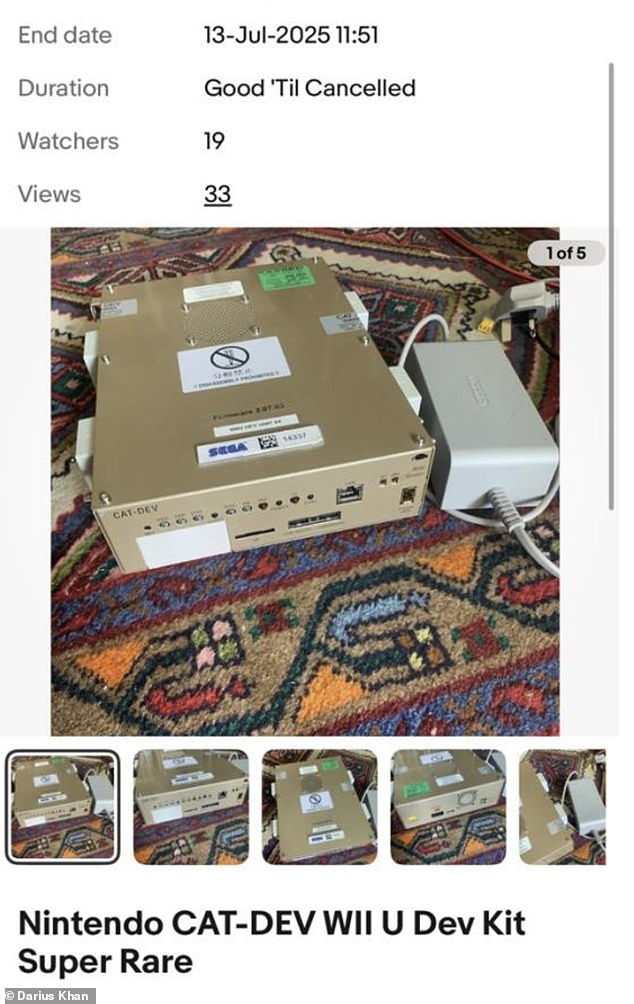 One of Mr Khan's consoles for sale on eBay - before SEGA sent a private detective to his home
