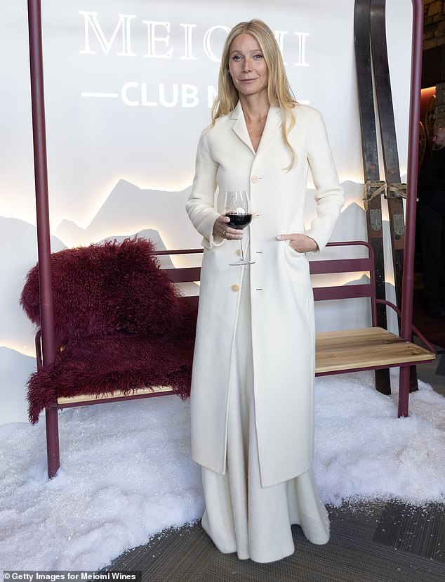 Gwyneth Paltrow enjoyed a tipple on Thursday after travelling to Colorado for a new VIP pop-up launch, hosted by Californian wine brand Meiomi Pinot Noir