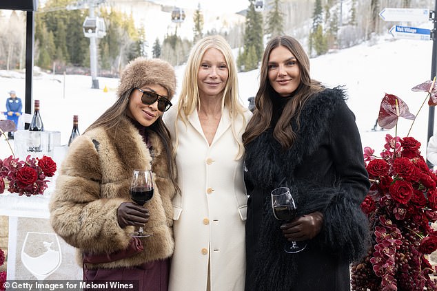(L-R) Charlotte Beriker, Gwyneth Paltrow and Tezza Barton pose for a photo during their appearance at the Express Lift Bar