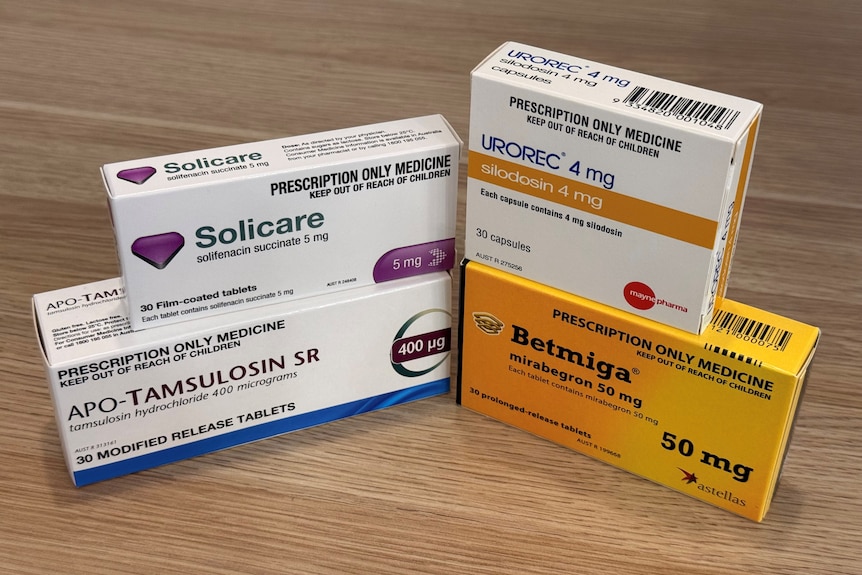 Four boxes of incontinence medicines