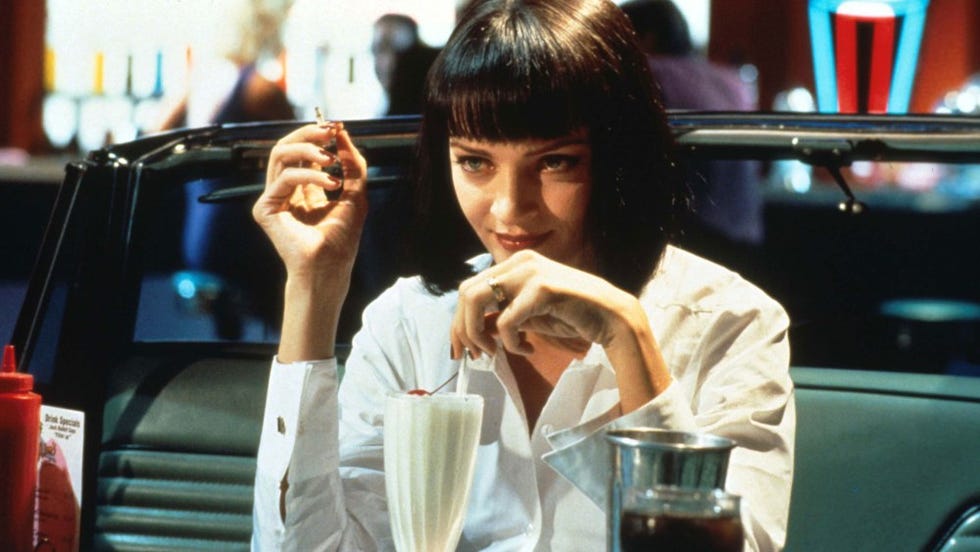 uma thurman as mia wallace in pulp fiction
