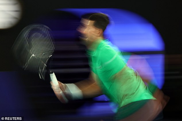 Tennis - Australian Open - Melbourne Park, Melbourne, Australia - February 1, 2026 Serbia's Novak Djokovic in action during the men's singles final against Spain's Carlos Alcaraz REUTERS/Edgar Su