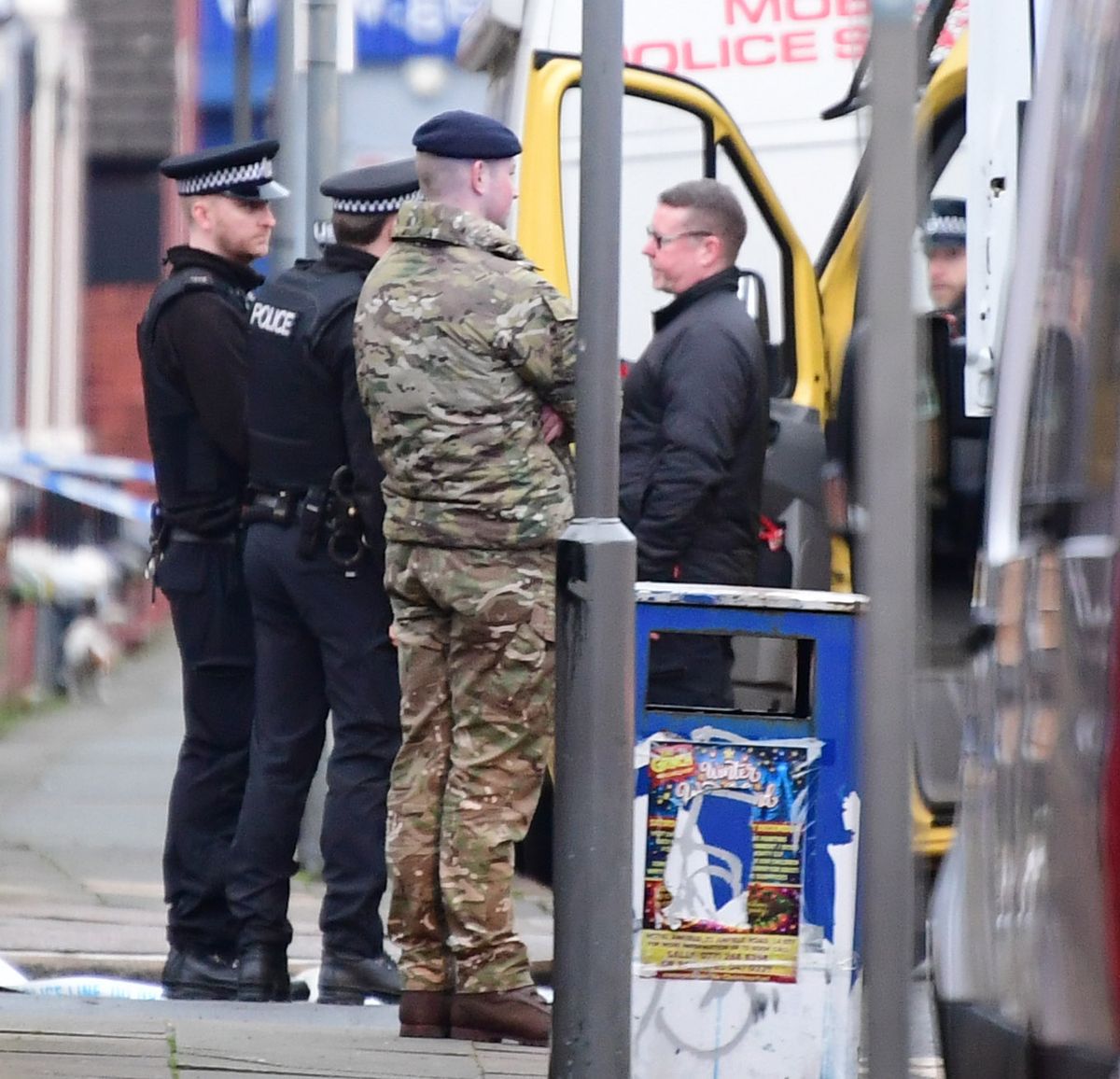 Police and army bomb disposal on Douglas Road