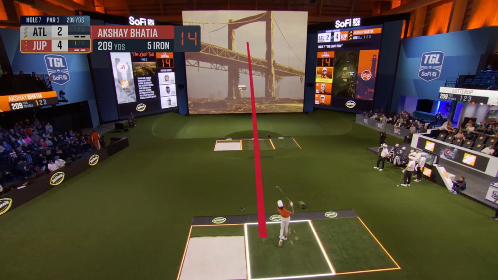 Akshay Bhatia hits perfect approach on 'The Last Toll' at TGL