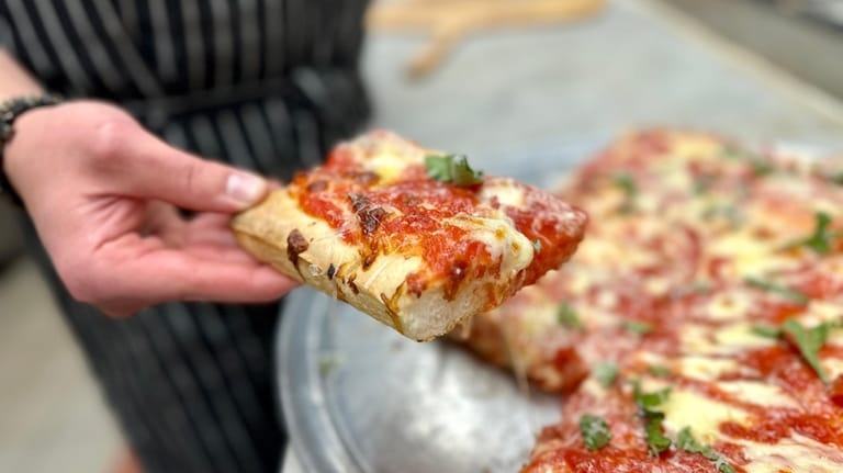 The gluten-free Sicilian pizza at Dough & Co. In Huntington.