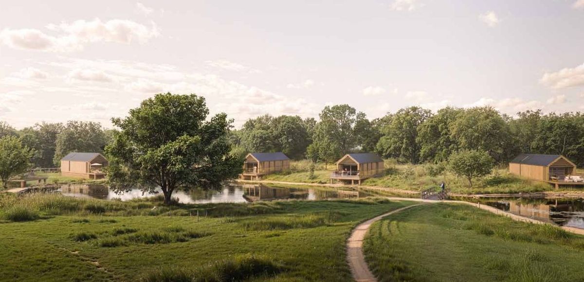 An impression of planned accommodation lodges at the proposed Priory Park leisure and wellness facility