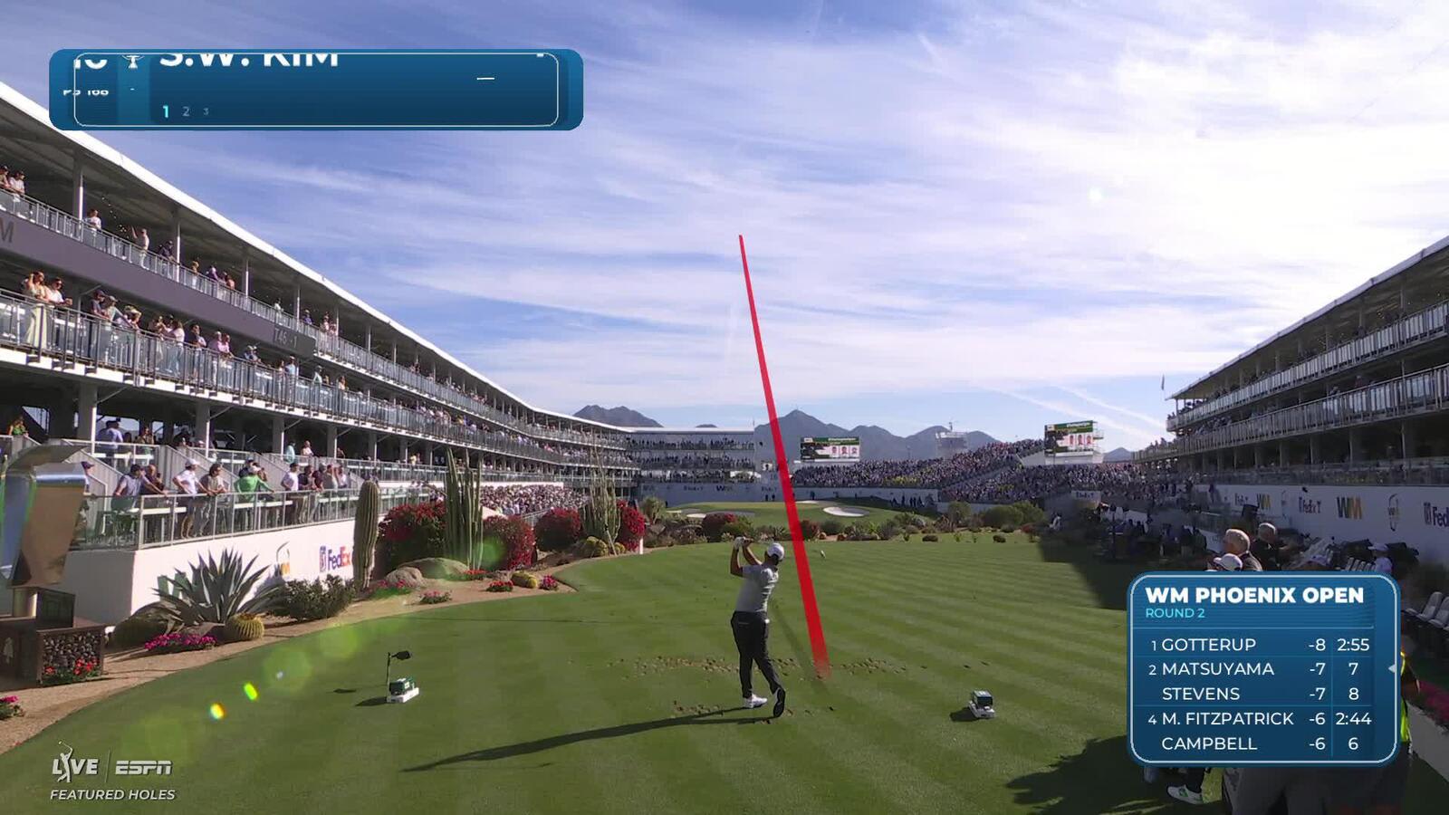 Si Woo Kim sinks 16-foot birdie putt on No. 16 at WM Phoenix Open