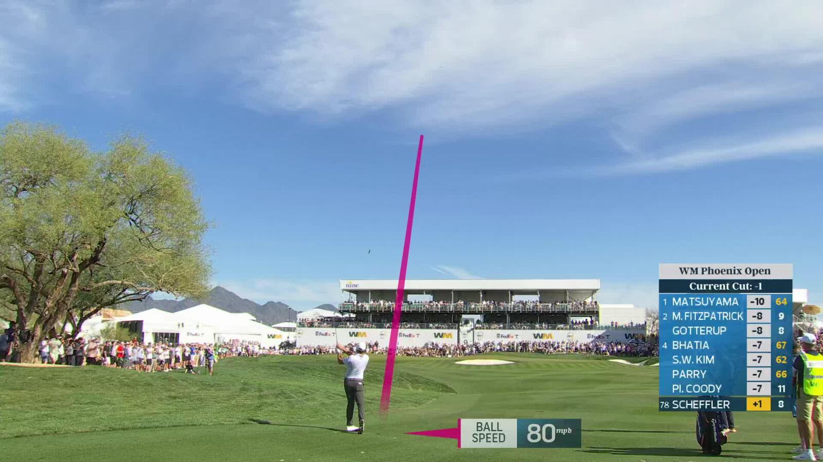 Scottie Scheffler sinks 18-foot birdie putt on No. 9 at WM Phoenix Open