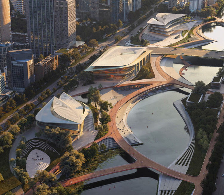 Zaha Hadid Architects Designs Cultural District Along the Qiantang Bay Central Water Axis in Hangzhou, China - Image 2 of 7