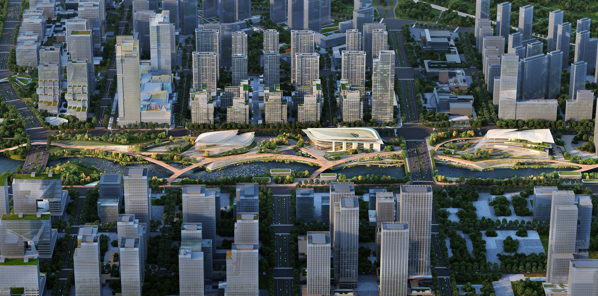 Zaha Hadid Architects Designs Cultural District Along the Qiantang Bay Central Water Axis in Hangzhou, China