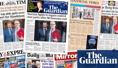 ‘Blame me’: what the UK papers say as Morgan McSweeney quits over Mandelson-Epstein scandal | Keir Starmer