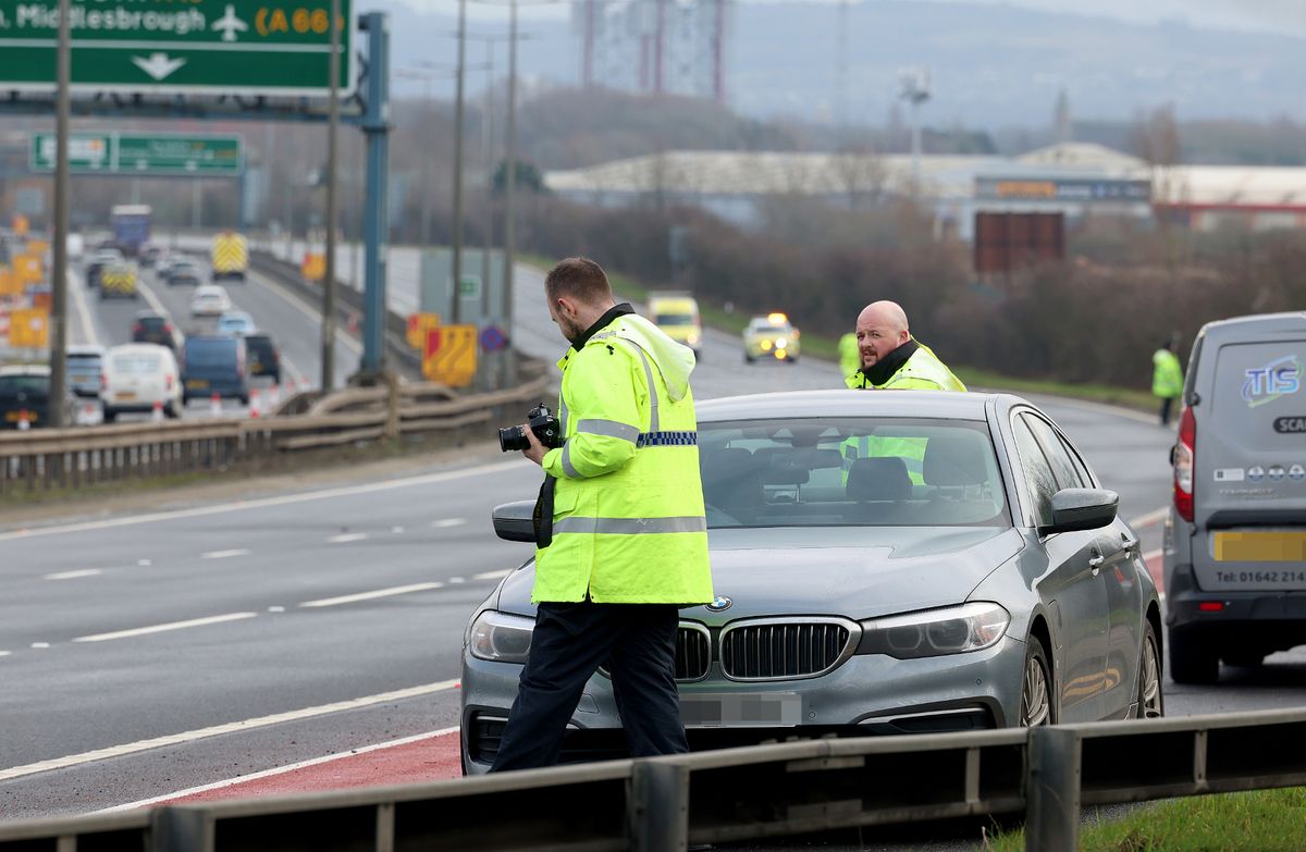 The Police collision investigation unit carry out their investigation at the scene on the A19 between the A1046 Haverton Hill Road in Portrack and the A139 Norton Interchange.