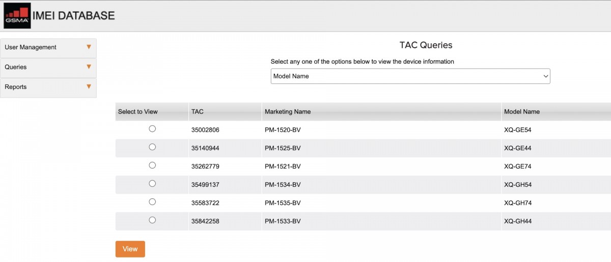 Sony Xperia 1 VIII and Xperia 10 VIII model names registered with the GSMA